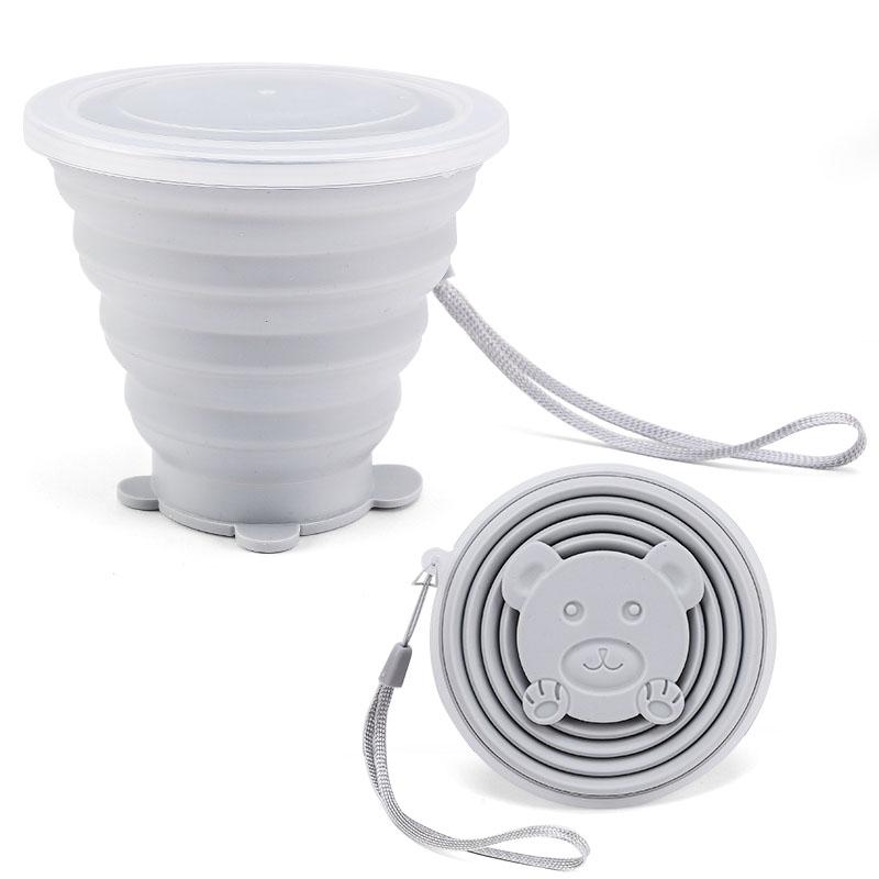 Folding Cup 180ml Food Grade Silicone Water Cup Portable Silicone Retractable Environmental Friendly Drinkware