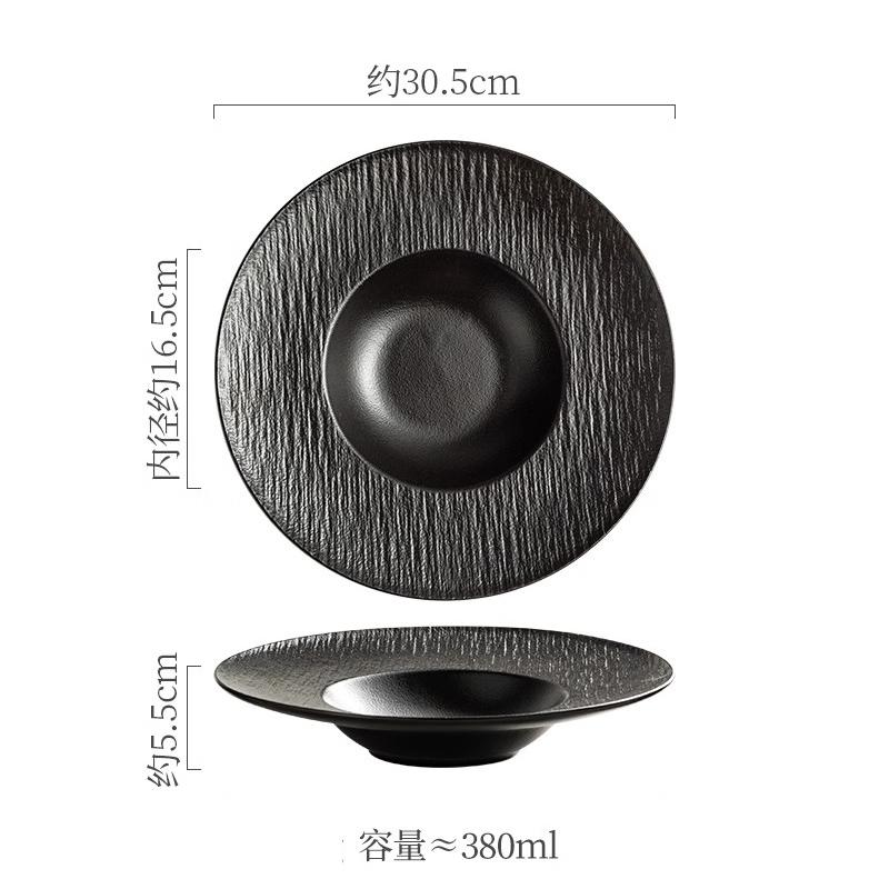 Винтажная керамическая глубокая тарелка Толстая суповая тарелка Тарелка для пасты Салатные тарелки Десертные тарелки Молекулярная кулинария Креативная посуда