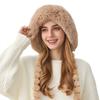 Вязаная шапка женская осенне-зимняя плюшевая защита ушей теплая шапка для улицы ветрозащитная шапка