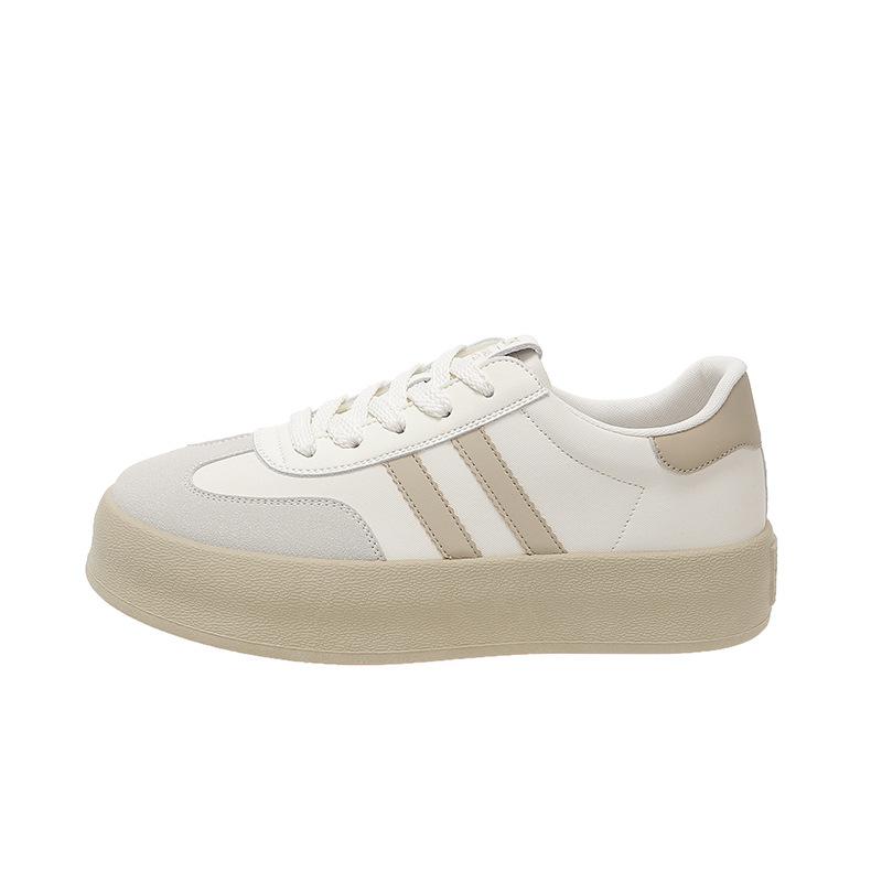 Flat Bottom Low-top German Training Shoes Women's 2024 Autumn New Fashionable Thick-soled Round Head Lace-up Versatile Casual Sports Shoes