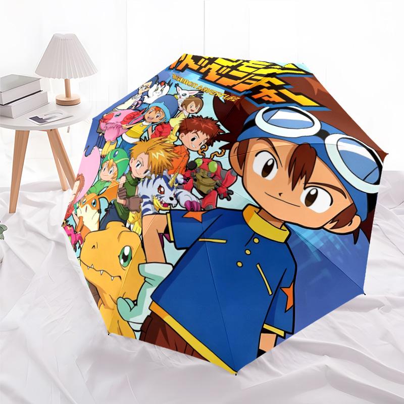 1pc Digimon Umbrella, Sun Protection, And UV Shielding. It Has Eight Sturdy Ribs for Outdoor Use And Perfect As a Holiday Gift