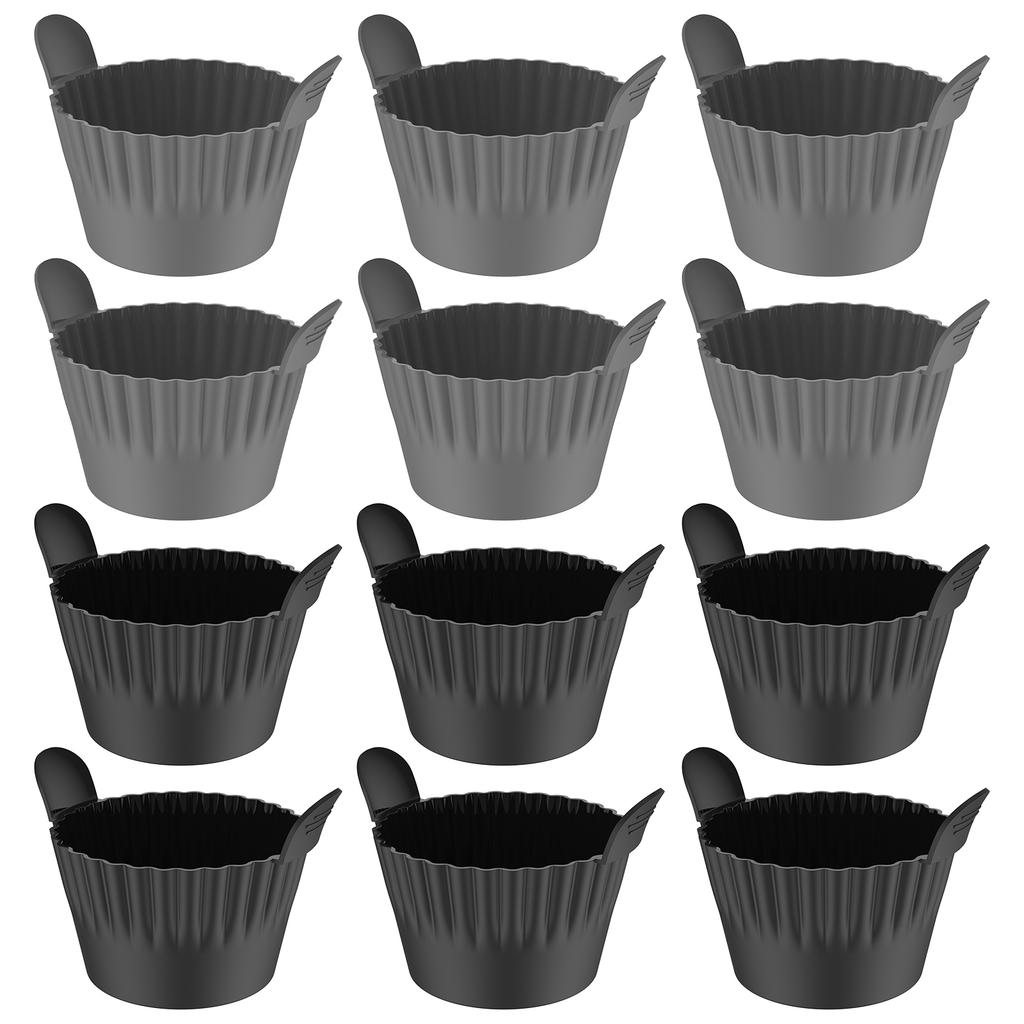 12 шт. Силиконовые формочки для яиц для аэрофритюрницы Силиконовая форма для варки яиц Формочка для кексов, пирогов, заварных тартов Форма для яиц Рамекины Формочки для маффинов