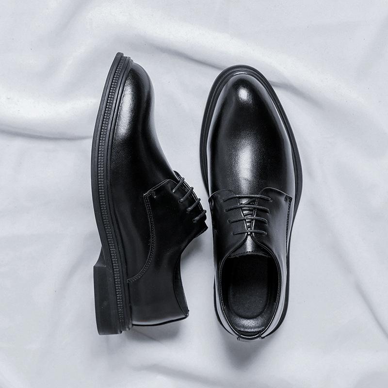 Korean Version Of British Business Pointed Leather Shoes Men'S 45 46 Fashion Lace-Up Men'S Shoes Wedding Dress Groom Shoes 19932-R