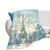 Pink Paris Tower Romantic Travel Flannel Pink Girl Blanket Soft Plush Sofa Nap Blanket