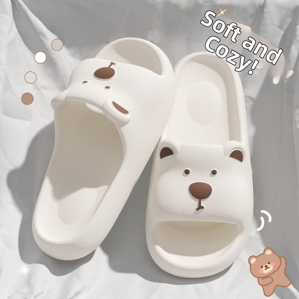 Thick Sole Indoor Flip Flops Cartoon Design Anti-Slip Slippers Practical Kids Slippers Indoor Wear