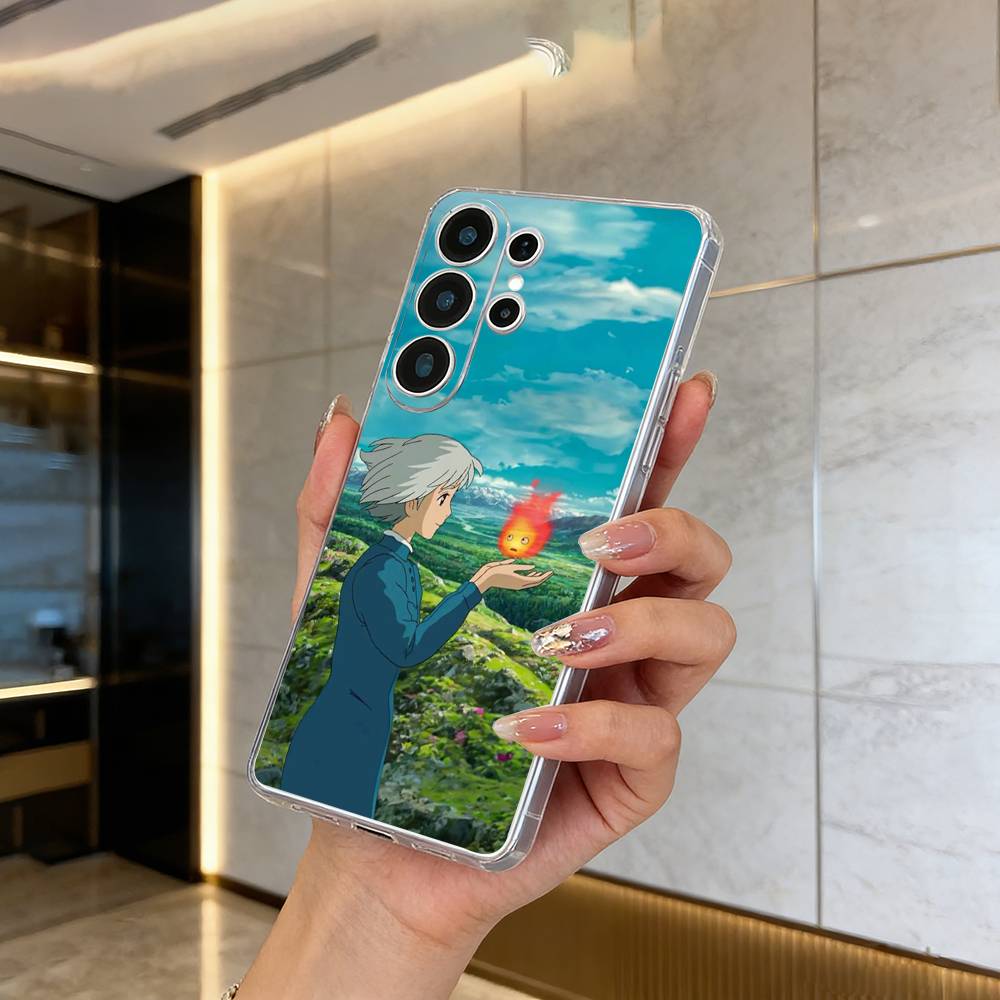 H-M-C -Ходячий замок- Прозрачный чехол для телефона для Samsung S25, S24, S21, S22, S23, S30, Ultra, S20, Plus, FE, Lite