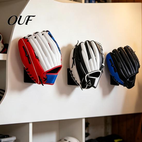 Baseball Equipment Organizer Glove Display Stand, Wall Mount Space Saving Hanger, Durable Stainless Bedroom Sports Decoration Steel Storage
