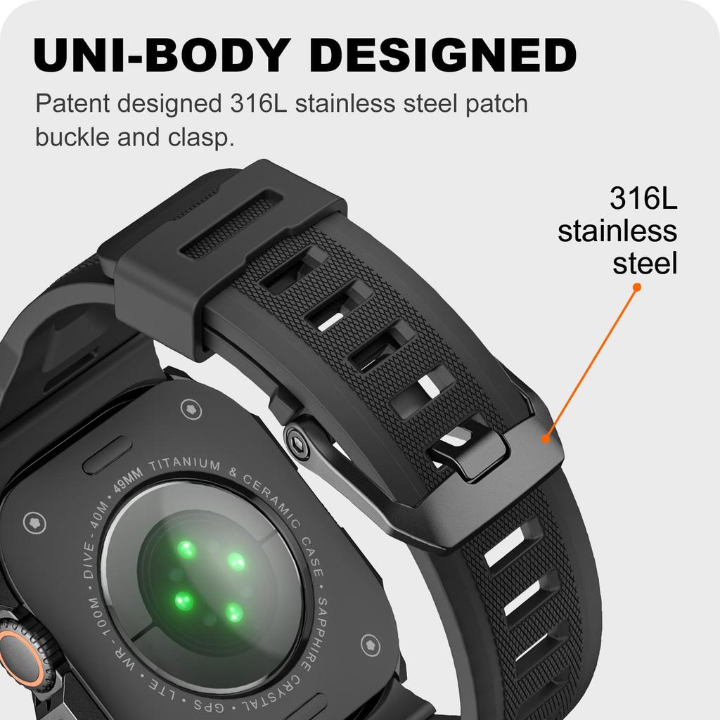 Modification Kit for Apple Watch Ultra 3 2 49mm Band Sport Silicone Bracelet Strap With Metal Protective Bumper iWatch 49MM Case+Strap