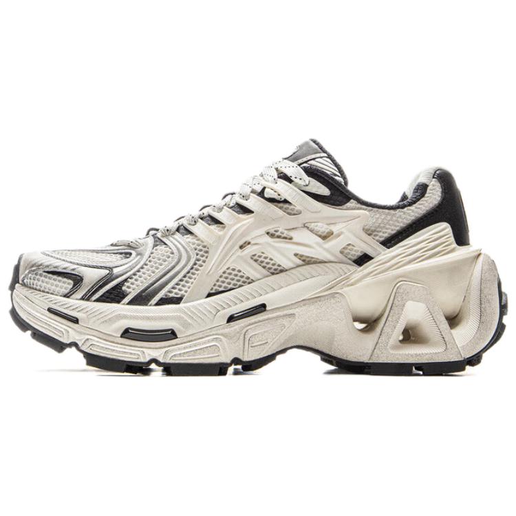 Li Ning Furious Rider ACE 3.0 Модный тренд Амортизация, Износостойкие Низкие Повседневные Кроссовки Унисекс Цвет: Слоновая кость / Черный AZGV151-1