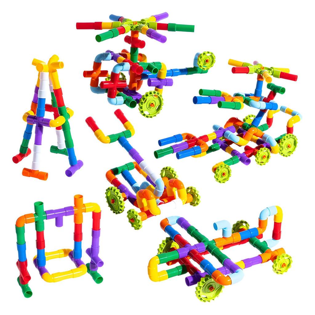 Interlocking Water Pipe Building Blocks: Early Education Puzzle Toys for Kids