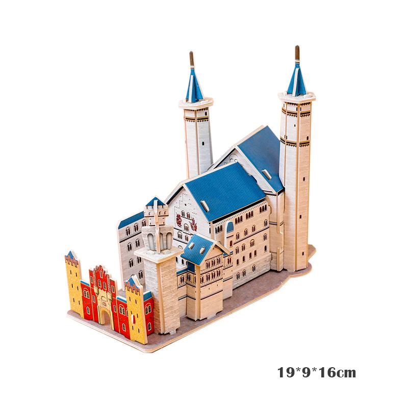 3D Cardboard Puzzle Famous Architecture Buildings Assembling Model Children's Handmade DIY Puzzle Toys