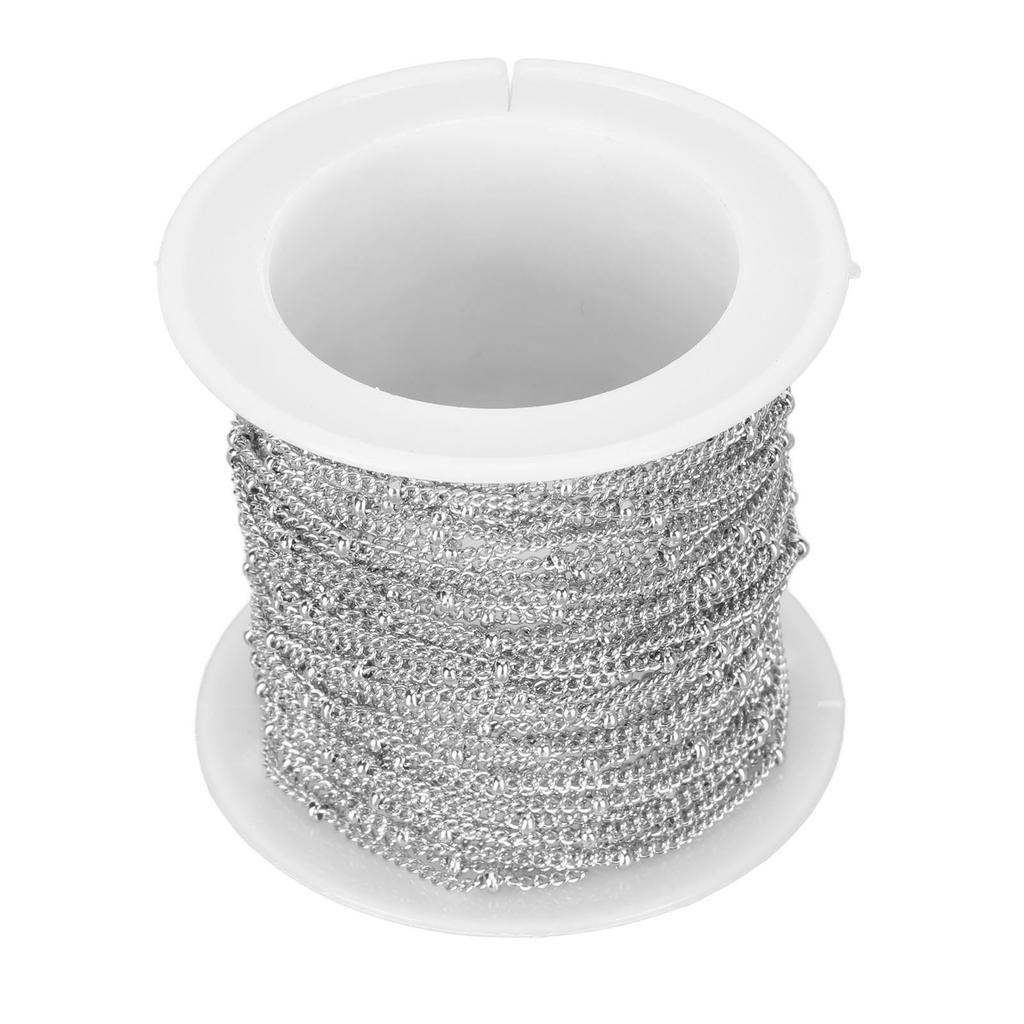 19,6 футов бисерная цепочка из нержавеющей стали для изготовления ювелирных изделий, сделай сам, звеньевая цепочка для ожерелья, браслета, браслета на ногу, стального цвета