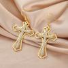 Xiaomi Skyrim Luxury Clear Zircon Cross Earrings for Women Stainless Steel Gold Color Earring Amulet Jesus Christian Jewelry Gift