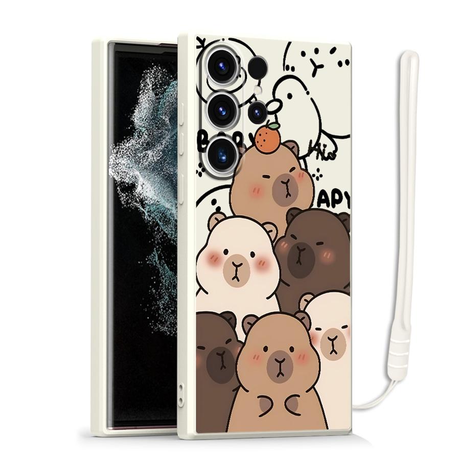 Cute Capybara Case for Samsung Galaxy S26 Note 20 10 Ultra S25 Edge S21 Plus S20 FE S24 Ultra S23 S22 Phone Cover