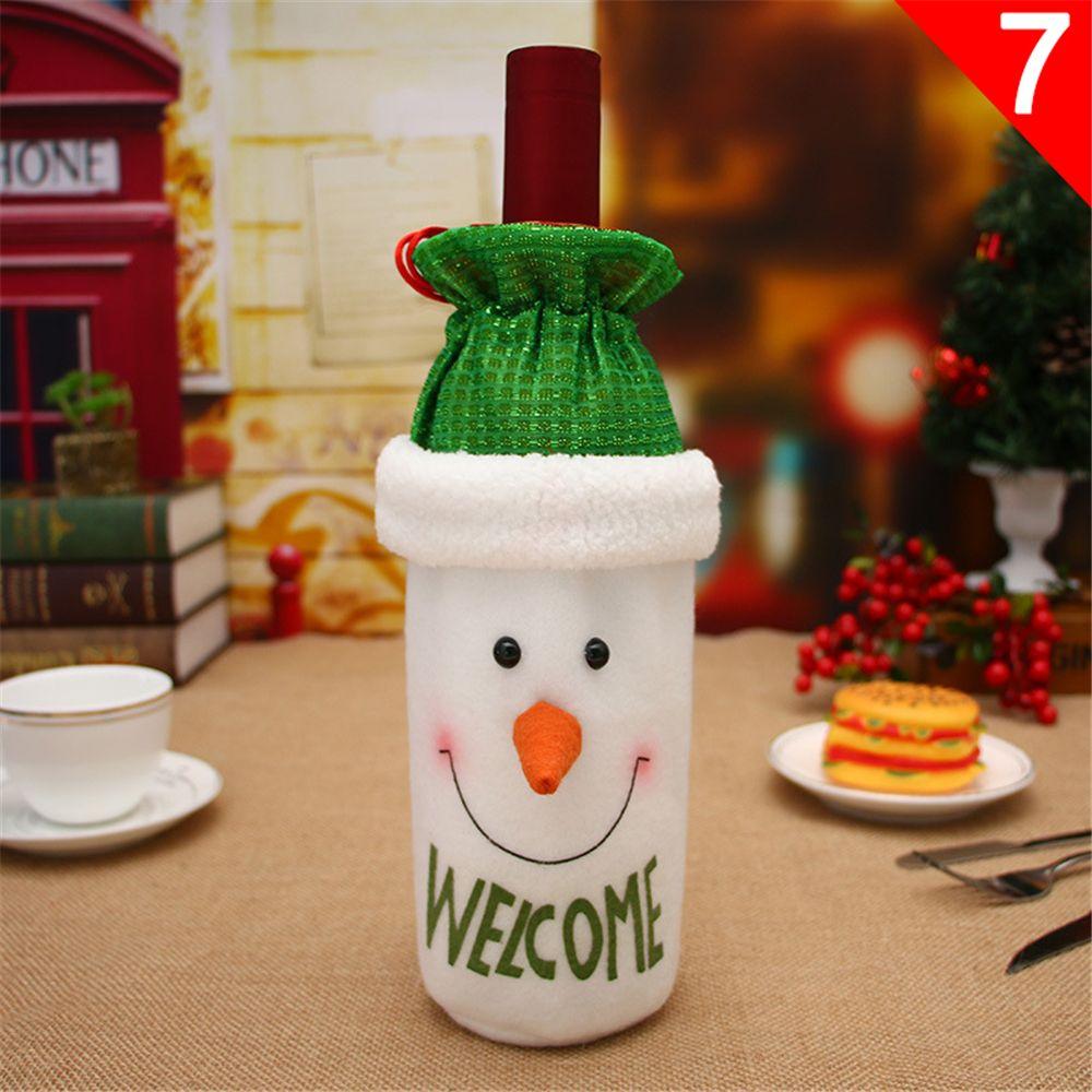 Colorful Snowman Santa Claus Champagne Package Dinner Table Decor Christmas Wine Bottle Cover Bag