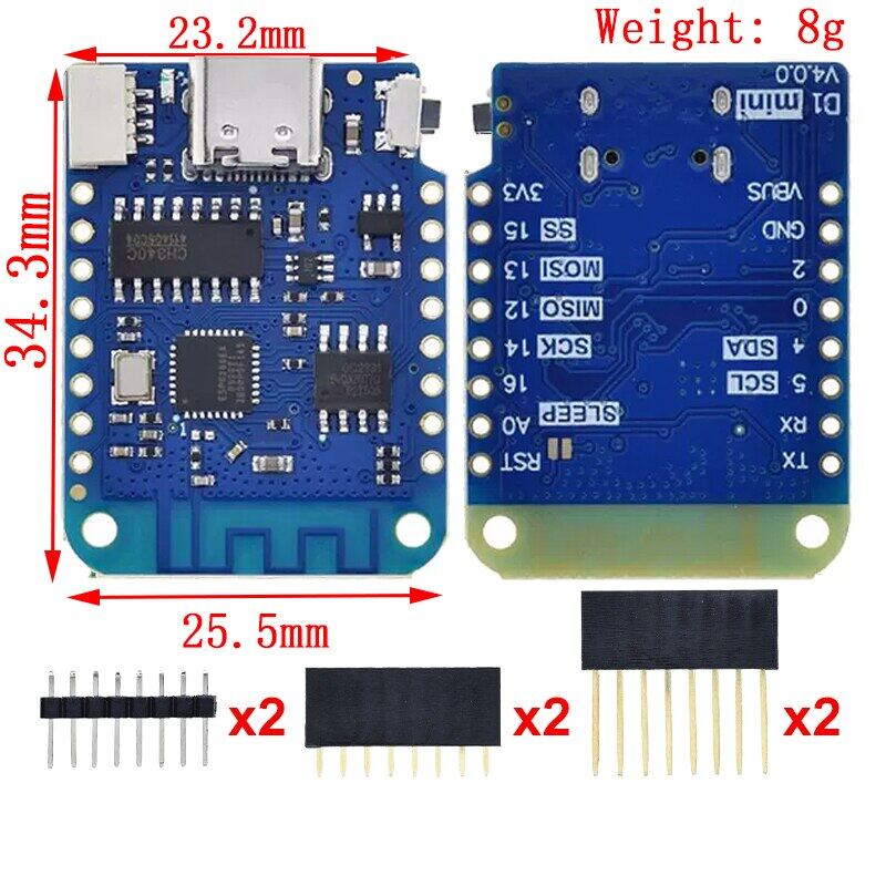 WeMos D1 Mini Pro V3.0 NodeMcu 4 МБ/16 МБ байт Lua Плата разработки Интернета вещей на базе ESP8266 CH340G Nodemcu V2