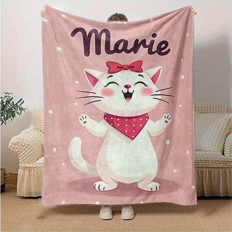 1pc, Cute Cartoon Marie Cat Blanket, Seasonal Home Decor for All Seasons, Perfect Birthday Gift for Cat Lovers, for Decorating Your Own Sofa and Livin