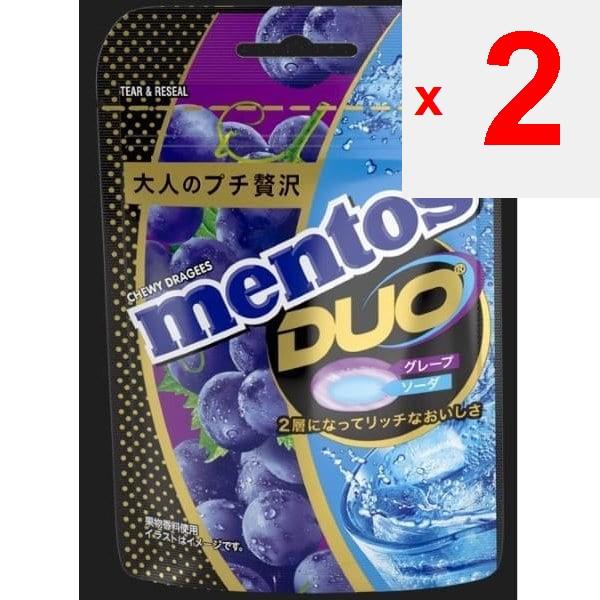 Kracie Mentos DUO Grape & Soda 45 г В тот момент, когда вы откусываете конфету, вы можете насладиться хрустящим текстом В тот момент, когда вы откусываете конфету, вы можете насладиться