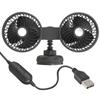 Car Fan 360° Adjustable 2 Head Air Fan Automotive Electric Fan USB/12V/24V Fan 3 Speeds Headrest Ventilation Fan Car Silent Fan