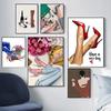 Fashion High Heel Shoes Style Canvas Poster Have A Nice Day Quotes Nordic Decoration Flower Wall Art Print Painting Home Decor