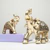 Elephant Sculpture Clear Printing Vividly Engraved Golden Color Wonderful Figurine with Trunk Facing Upwards Party Supplies