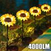 4000LM Уличная солнечная лампа-подсолнух, умное садовое освещение, двор, свадьба, День благодарения, декоративный светильник, водонепроницаемый светодиодный светильник для газона