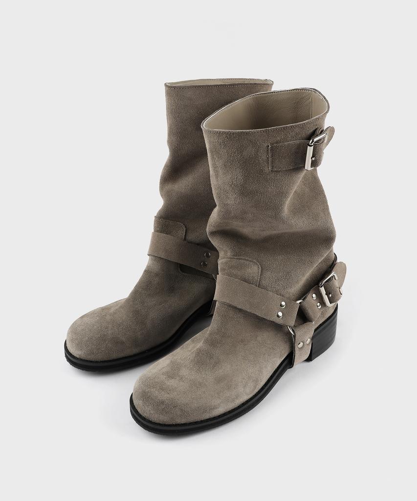 Moodnight Simon 2-Way Biker Mid-Calf Boots - Detachable Belt / 3 Colors 4Cm