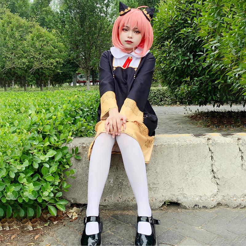 Anime Spy X Family Costume Anya Forger Cosplay Costume Suits Dress Black Uniform Skirt Girls School Kids Adults Female Outfits Cos Eden Academy