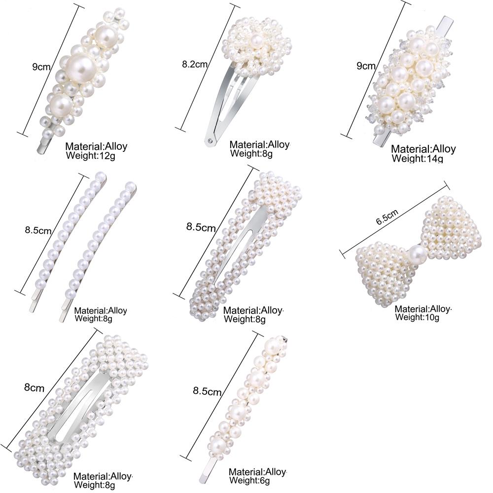 Элегантные заколки для волос с белыми бусинами