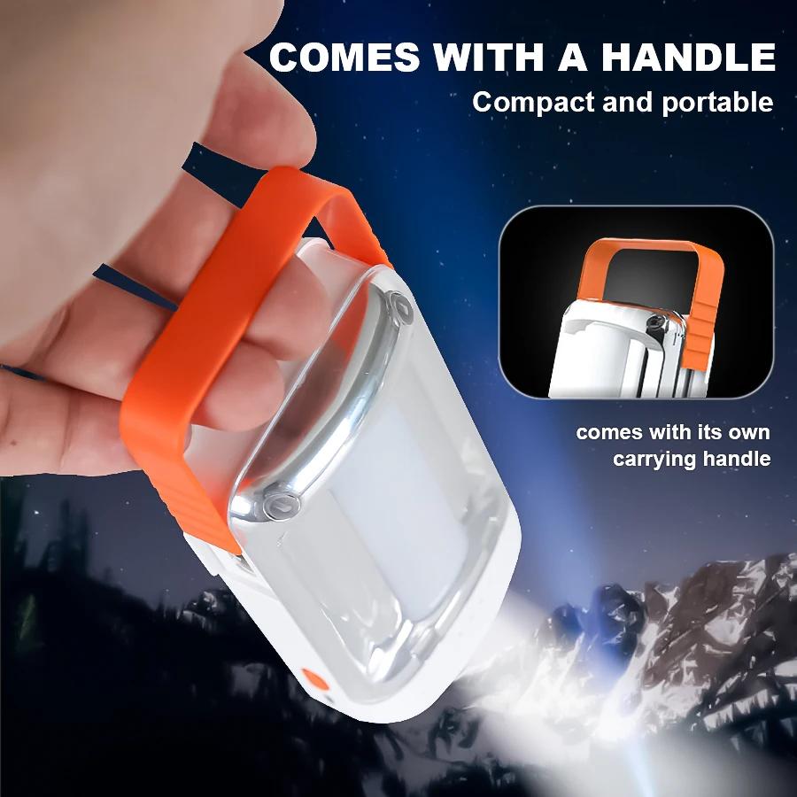 Portable Large Capacity Flashlight 2-in-1 Multifunctional 10000mAh Rechargeable Lantern Outdoor Emergency Lighting Work Light