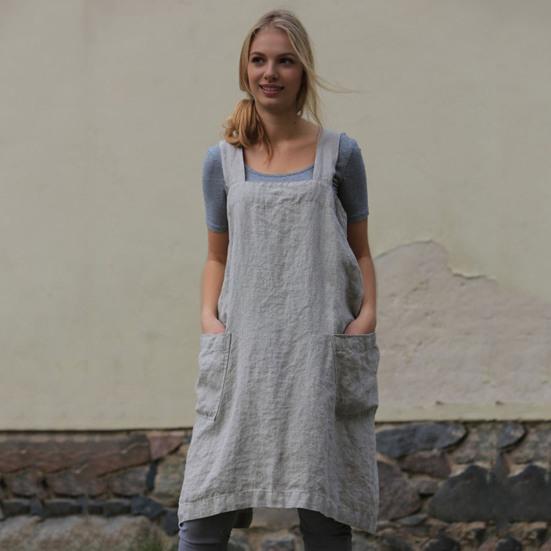 Женский нагрудник-фартук X-образной формы с повязкой на спине, широкий ремешок, большой карман, фартук, платье, кухонные принадлежности для готовки и уборки