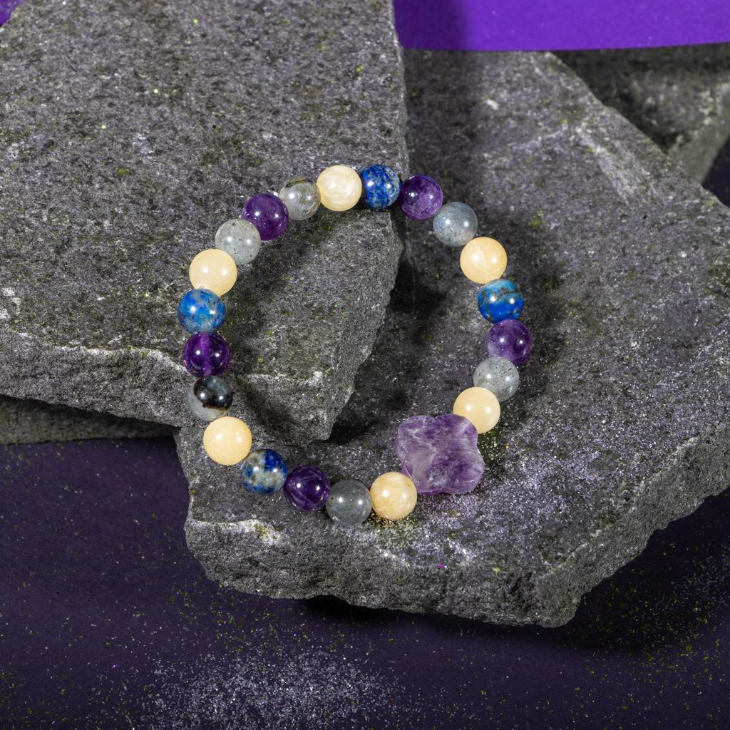 Браслет Стрелец Аметист, Кальцит, Лабрадорит, Лазурит