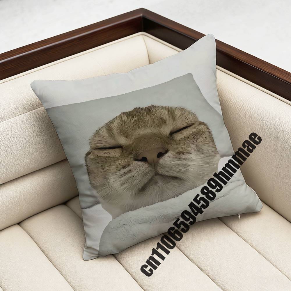 For Funny Cute Cat Meme Throw Pillow Case Sham 45X45Cm 40X40Cm Square Car Pillowcase Pad Cushion Cover