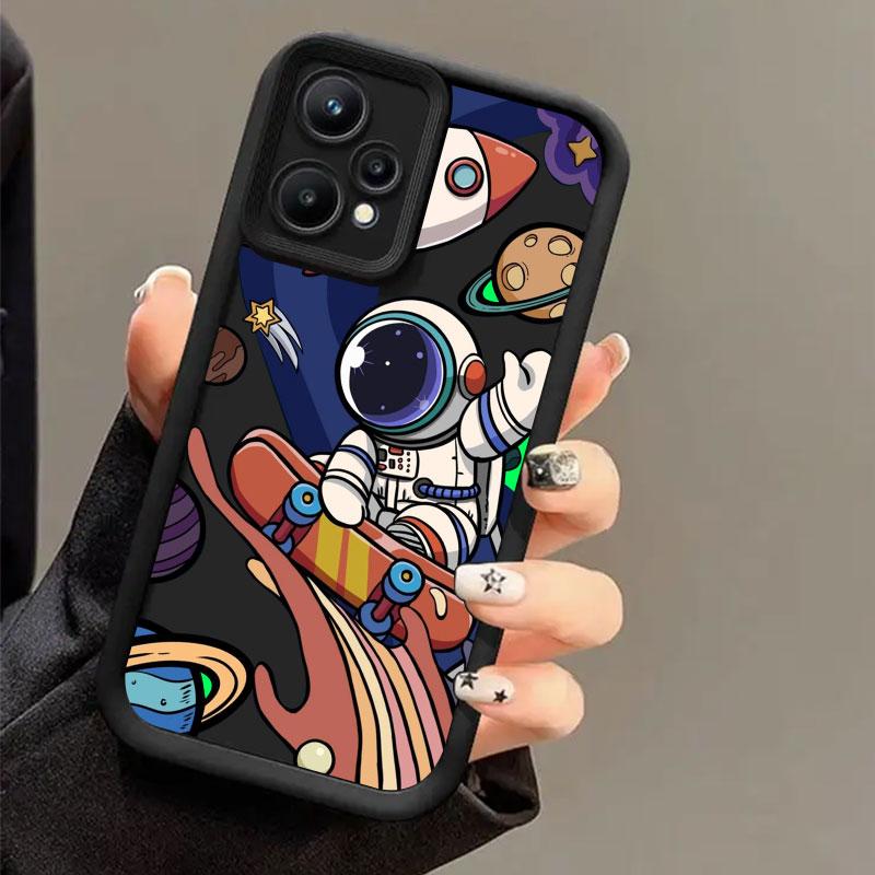 Милый Чехол для Телефона Космонавт для Realme 8 9 11 14 12 13 Pro Plus C31 C33 C35 C21Y C53 C55 C63 C65 C67 C71 C75 GT 3 6