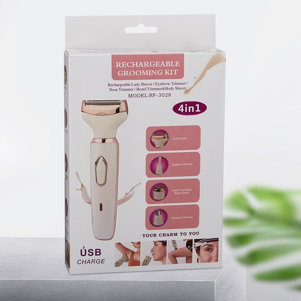 Электрическая бритва для женщин, эпиляция женского тела 4-в-1, триммер для бикини для бровей, лица, тела, подмышек, портативная женская бритва, женский триммер