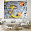 Custom Name excavator Print Tapestry, Backdrop, Easy Setup, Ideal for Bedroom, Office & Living Room, with Aesthetic Wall Hanging Decor.
