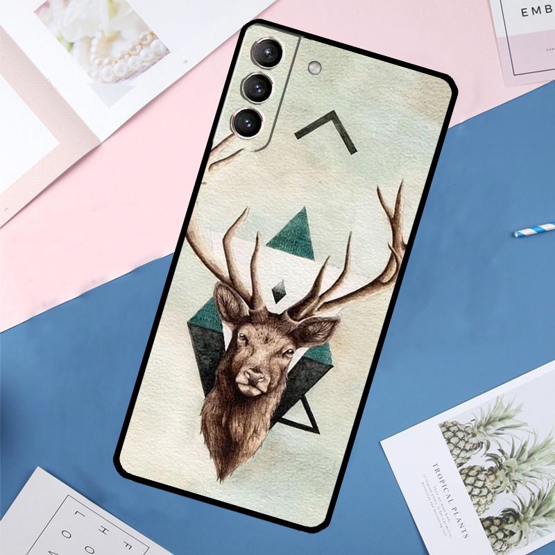 Чехол с оленем для Samsung Galaxy S24 Ultra S20 S21 S22 S23 S25 Ultra S9 S10 Plus S25 FE Задняя крышка