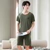 Summer Men's Pajamas Tops and Shorts MODAL COTTON Cool Sleepwear Loungewear Students Two-Piece Letter Youth Nightwear Homewear