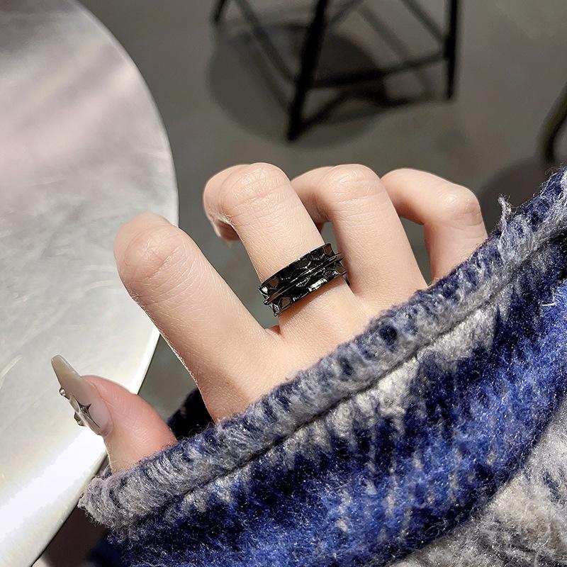 Нишевый Дизайн, Персонализированное Кольцо, Кольцо для Пары в Стиле Темного Ветра, Ношение Высококлассного Кольца для Пары в Стиле Холодного Ветра