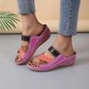 2024 New Hot Selling Open Toe Women's Slippers Summer Roman Mixed Color Outdoor Leisure Beach Wedge Large Size Slippers Zapatos