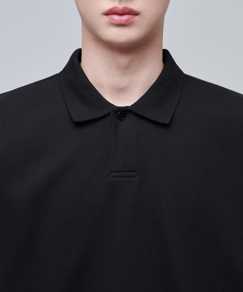 MUSINSA STANDARD Oversized Collared Sweatshirt [Black]
