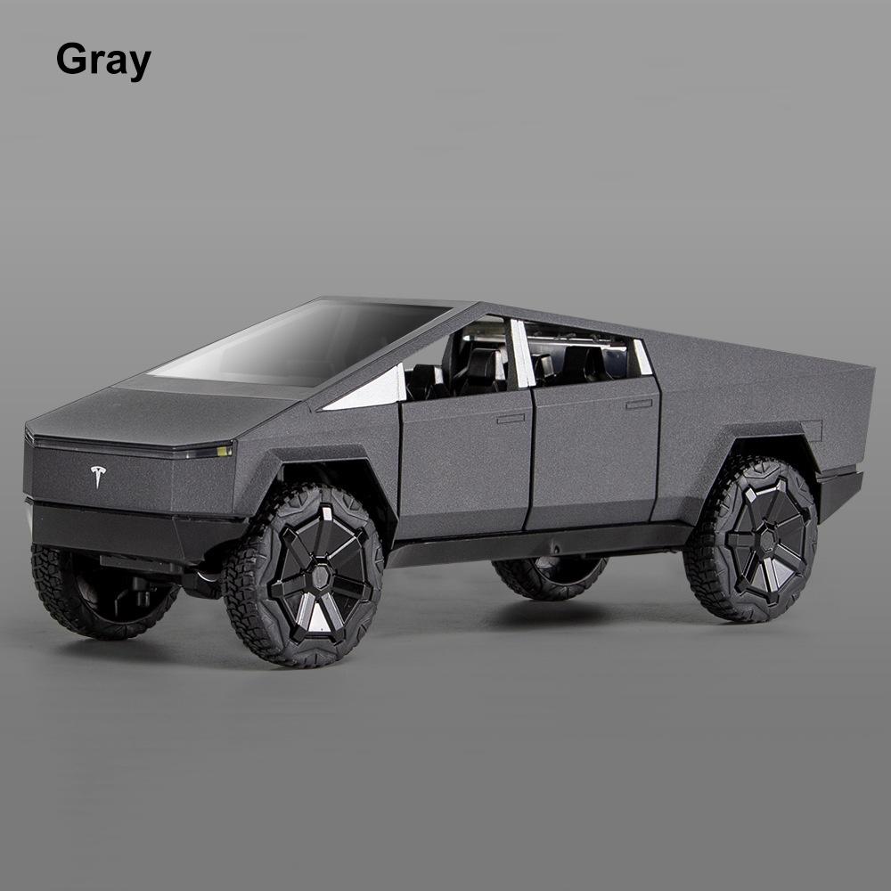 Масштабная литая модель игрушечного автомобиля для Tesla Cybertruck EV, звуковой свет, обратная мощность