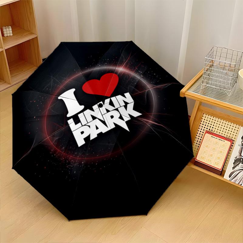 Принт Linkin Park 8?Автоматический зонт с ребрами, ветрозащитный, легкий, складной, для путешествий на открытом воздухе