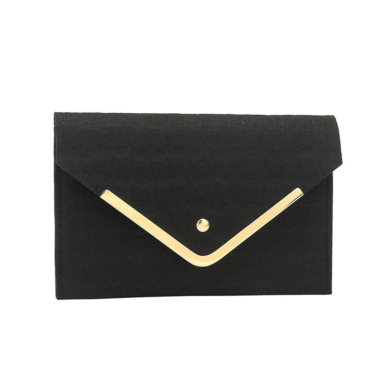 Стильная минималистичная женская сумочка, модный корейский клатч-конверт черного, зеленого, малинового и хаки цветов