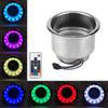 Cup Holder RGB LED Light Drink Cup Holder Remote Control Stainless Steel for Marine Boat Car Truck R