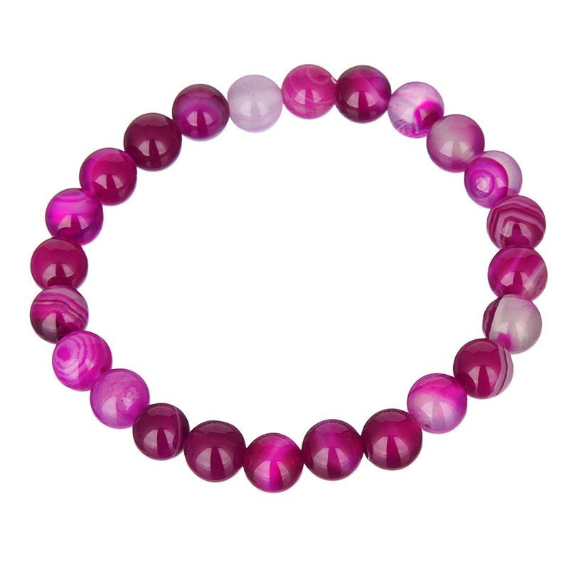 Браслеты из эластичной нити с круглыми бусинами из натуральных драгоценных камней премиум-качества 6 мм, ассорти камней