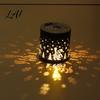 Patio Fence Accent Lighting Christmas Solar Santa Waterproof Snowman Projection Light Metal Wall Lantern Powered