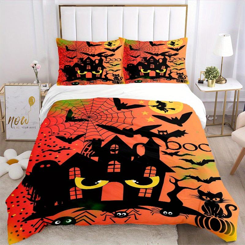 3pcs Witch Halloween Print Cover Set Ultra Soft, Breathable, and Comfortable Bedding with Stylish Design for Bedroom and Guest Room Decor 1 Cover