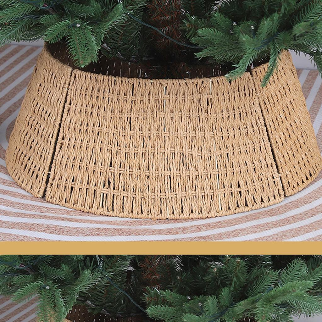 Деревенский воротник для рождественской елки 28 дюймов плетеная плетеная основа для дерева подставка чехол для искусственного праздничного украшения кольцо юбка корзина для дерева, натуральный и устойчивый