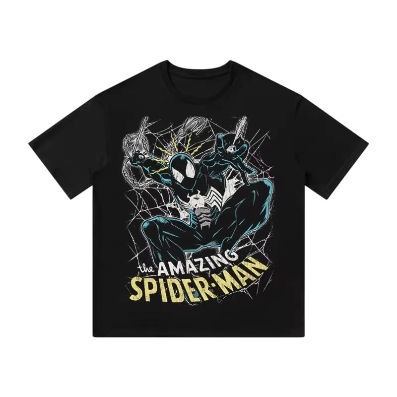 SpiderMan TShirt Harajuku Short Sleeve Lightweight Cotton Regular Cut Fashion Crew Neck Outdoor Top for Him Her Unisex